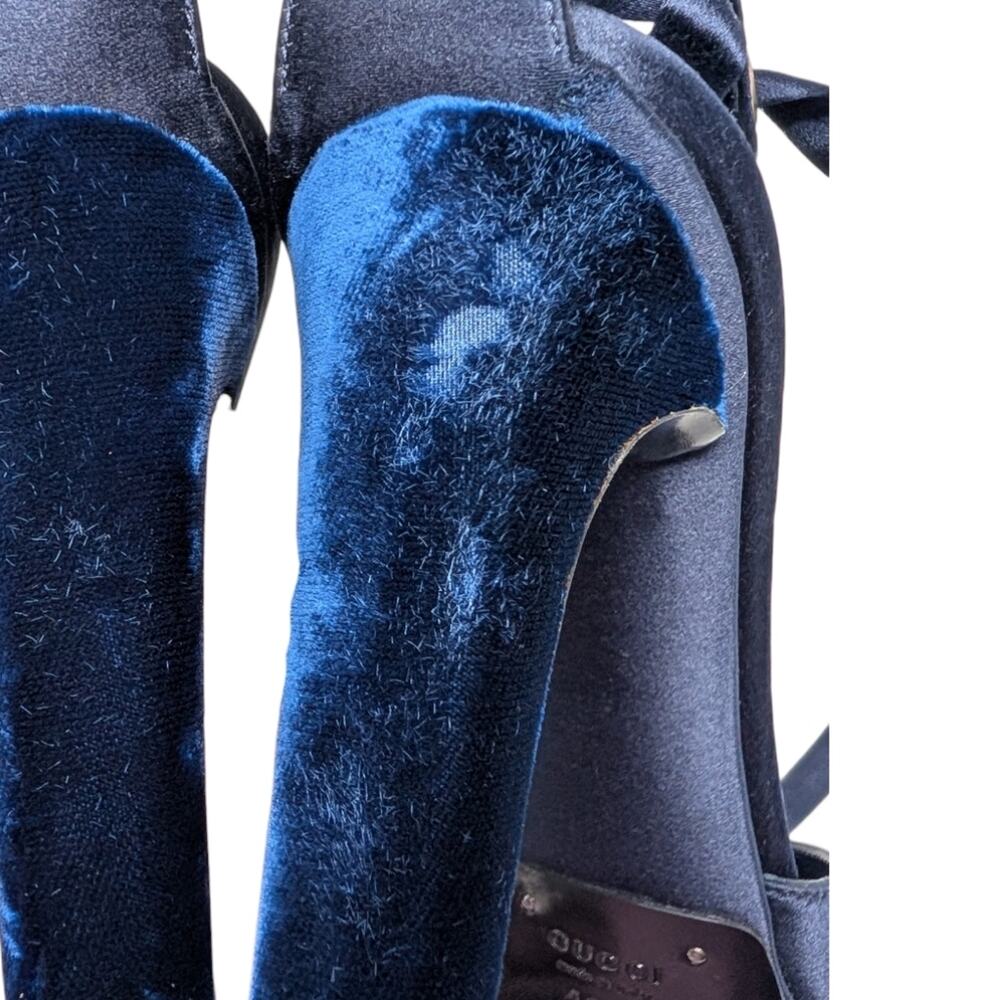 Gucci Vintage Tom Ford Final Collection 2004 Runway Silk Ankle Tie Platform 10 - Picture 10 of 16